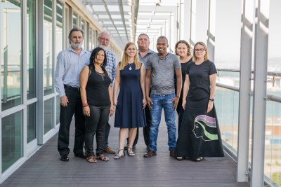 These are the defendants in defamation suits brought by Australian mining company MRC. From left to right: Cormac Cullinan, Davine Cloete, John GI Clarke, Tracey Davies, Riaan Oberholzer, Mzamo Dlamini, Tossie Beukes and Christine Reddell. The claims against Beukes, a journalist and Oberholzer, her publisher, have been dropped.