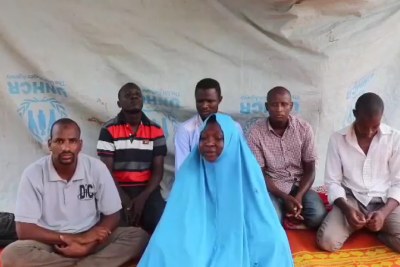 Screenshot of the aid workers. The footage WAS obtained by Nigerian conflict journalist Ahmad Salkida and published by Nigerian news site The Cable.
