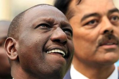 Deputy President William Ruto and Bidco Africa chairman Vimal Shah, right, during the official opening of Bidco Industrial Park in Ruiru, Kiambu County (file photo).