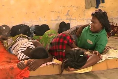 Stranded migrants in Ebodje in Cameroon