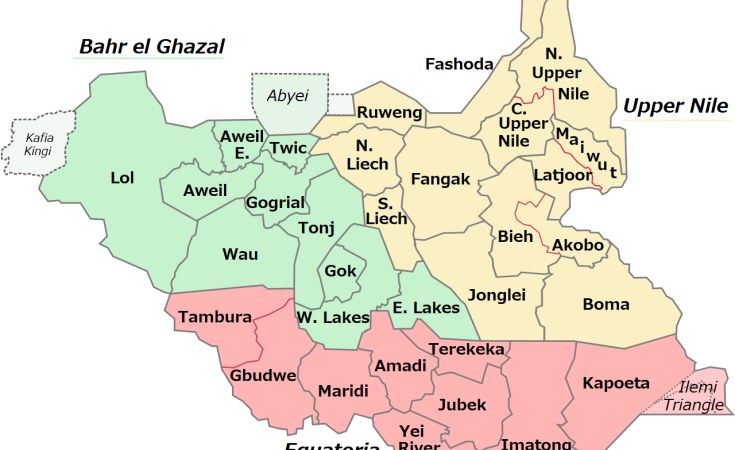 Map Of South Sudan States