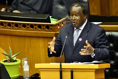 South African Finance Minister Tito Mboweni tables the 2020 Medium Term Budget Policy Statement, October 28, 2020.