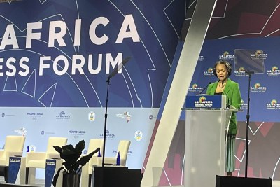 Florie Liser, President and CEO of the Corporate Council on Africa, delivering opening remarks at the 2022 U.S-Africa Business Forum in Washington D.C.