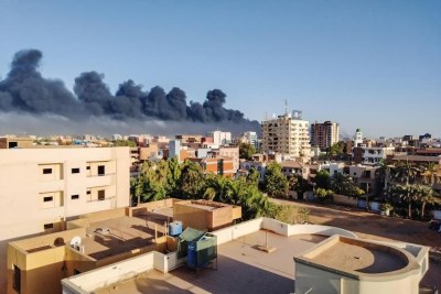 Une vue aérienne des combats et de la violence qui ont éclaté à Khartoum, au Soudan. (archive)