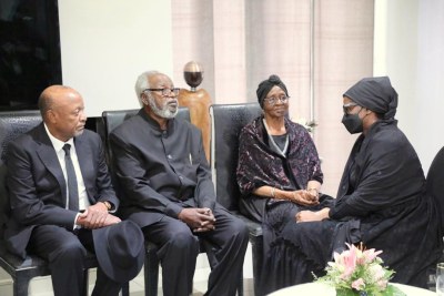 H.E. Dr. Nangolo Mbumba, President of the Republic of Namibia, and First Lady Sustjie Mbumba, along with H.E. Dr. Sam Nujoma, Founding President of the Republic of Namibia, and Madam Kovambo Nujoma, Former First Lady, came together today to pay tribute to the children and Madame Monica Geingos, Widow of the late President Hage G. Geingob.